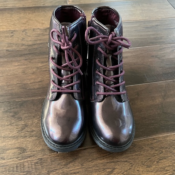 🔥Brand New! Big Girl Children’s Place Burgundy Boots Booties Shoes size 3 - Picture 5 of 10